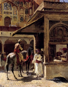  Egipcio Pintura Art%c3%adstica - Escena callejera en la India indio egipcio persa Edwin Lord Weeks
